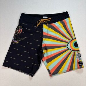 Billabong x Bonethrower Gallery Boardshorts Men 28 (29x8) Multicolor Snake Skull